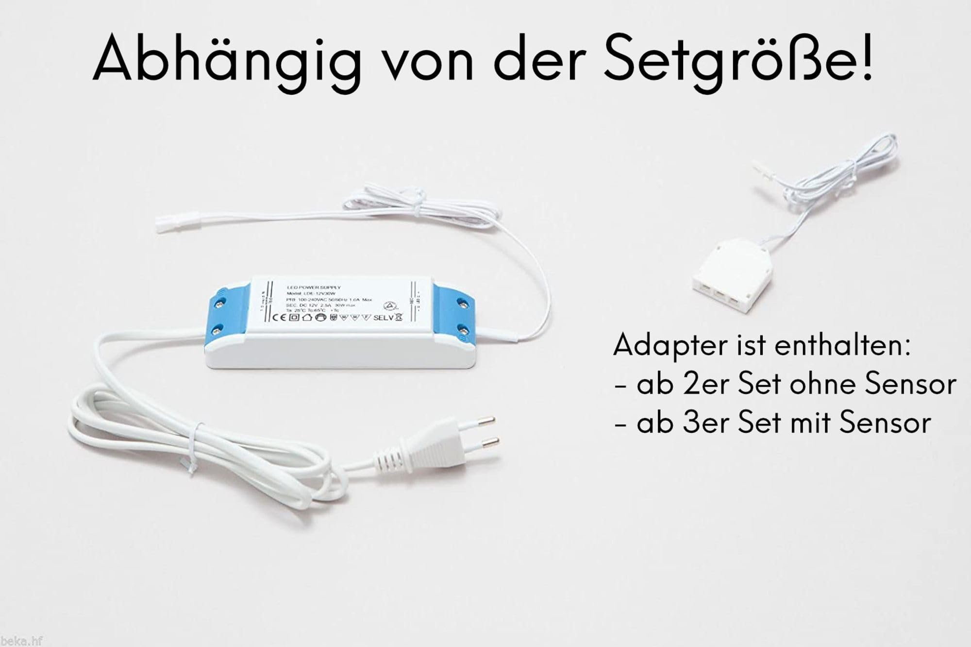 kalb Material für Möbel LED Unterbauleuchte 6Watt SET Sensor Küchenleuchte Einbauspot Einbaustrahler, Setgröße:3er SET, Lichtfarbe:neutralweiß, Auswahl:mit Sensor