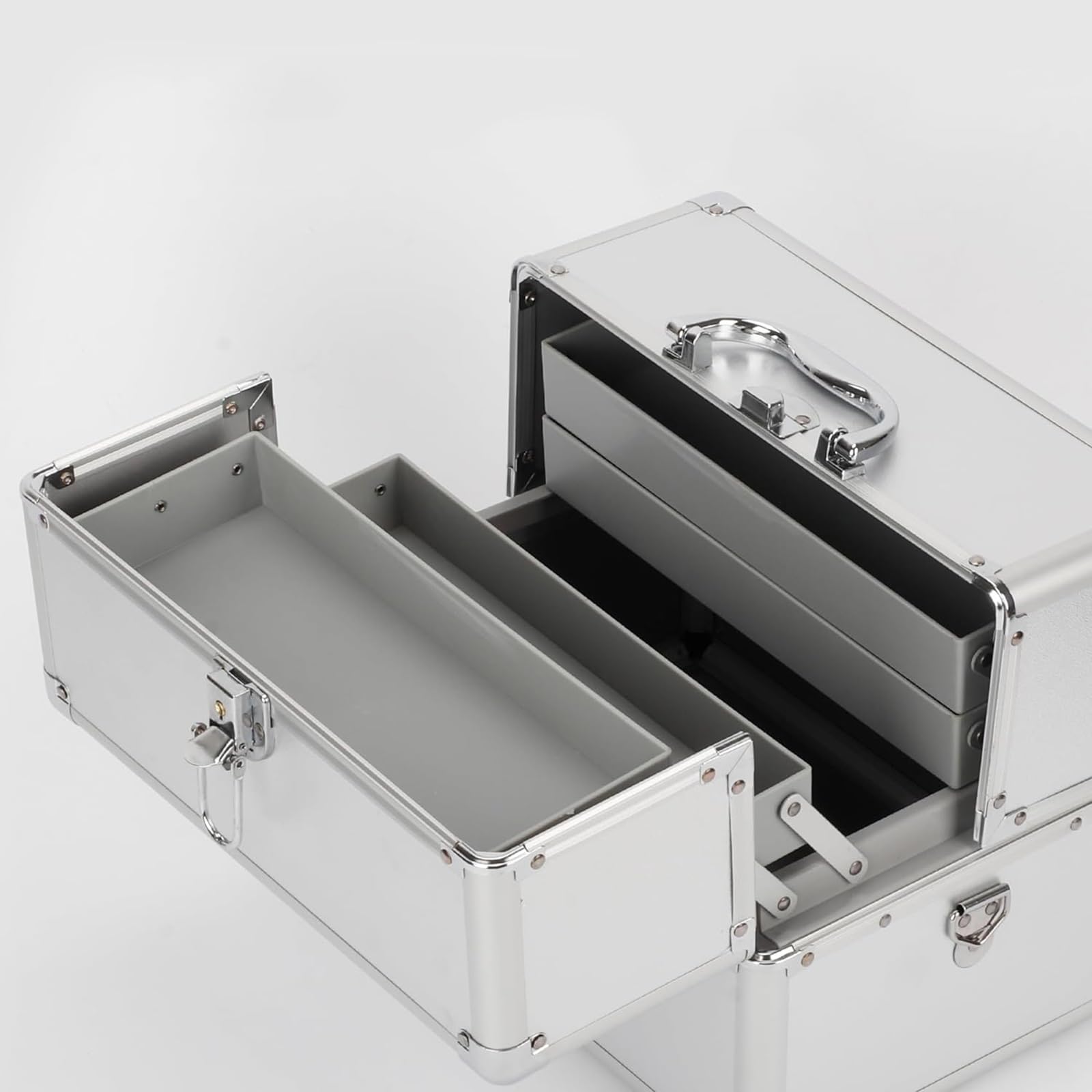 Caja de Almacenamiento de Medicamentos, caja Médica de doble Apertura, caja de Almacenamiento de Botiquín coche Multicapa Familiar de gran Capacidad(17.2 * 16.5 * 24cm/7 * 6 * 9in)