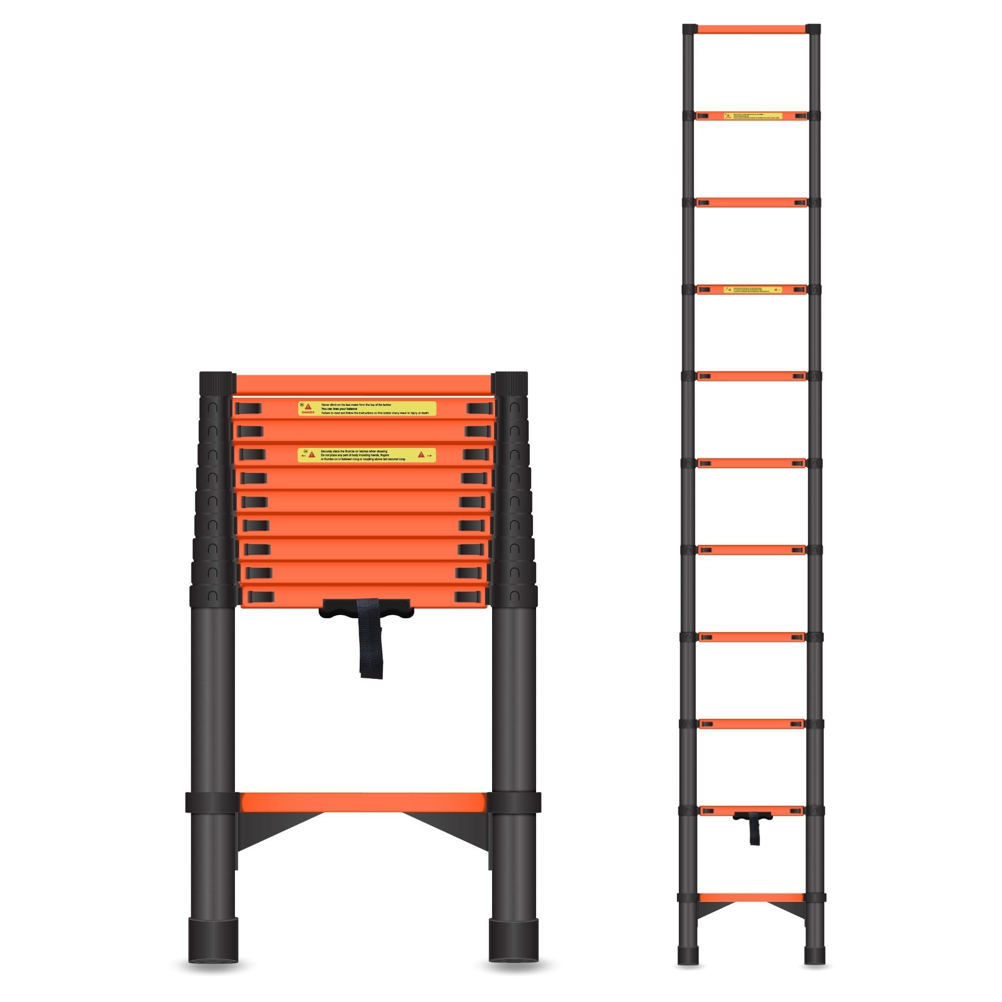 TNT THE NEXT TREND Mild Steel Folding Telescopic Ladder. 150kg Max Capacity | Collapsible Ladder for Home or Outdoor Work-image-7