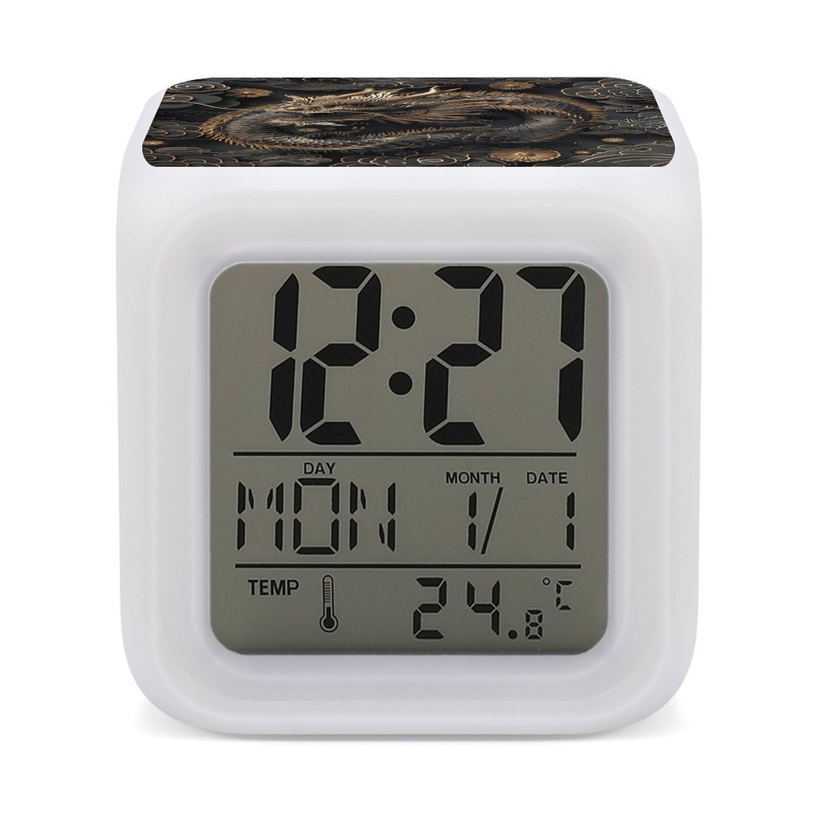 Reloj despertador de estilo dragón con luces táctiles para regalo infantil