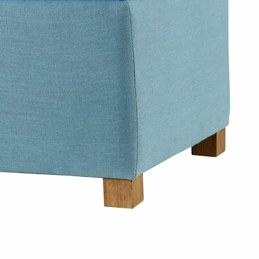 Image of MODERN WAVE Ashlee 50 inch Large Fabric Upholstered Flip Top Storage Bench 3 Seater Sofa Couch Pouffe Sofa Bench Ottoman for Living Room, Bedroom, Office. (Teal)