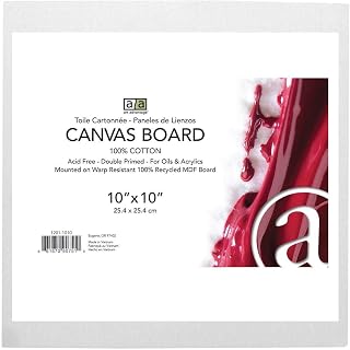 Art Advantage Canvas Board Recycled MDF 10x10 - Recycled MDF Canvas Panels for Painting, Paint Canvas, Canvases for Painting, Acrylic, Oil & Watercolor Art, Professional & Hobby Use