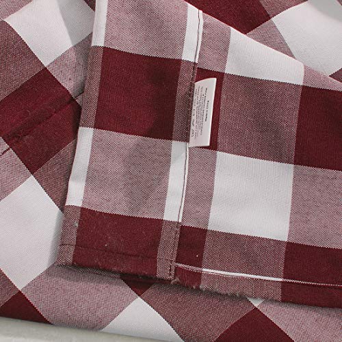 Vctops Red And White Buffalo Check Tie Up Curtains Farmhouse Thermal Insulated Window Adjustable Balloon Curtain Shade For Small Window (24" X 47", Red) #TOP6