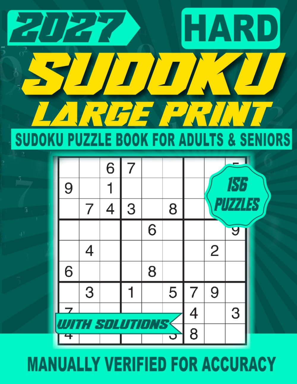 Sudoku Extra Large Print: 156 Large Print Hard to Extreme Sudoku Puzzles for Adults & Seniors with Complete Solutions