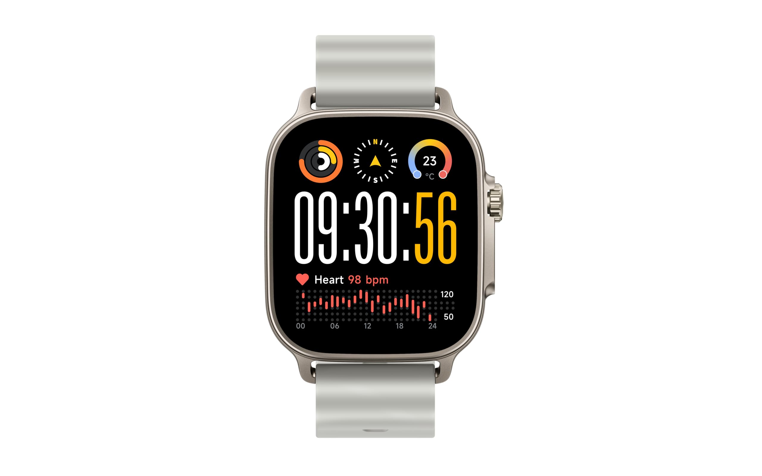 realme Watch 5 Orologio Intelligente, Bluetooth, NFC, GPS, Argento | Schermo AMOLED 1,97", Bluetooth, FC/Sonno/SpO2, IP68