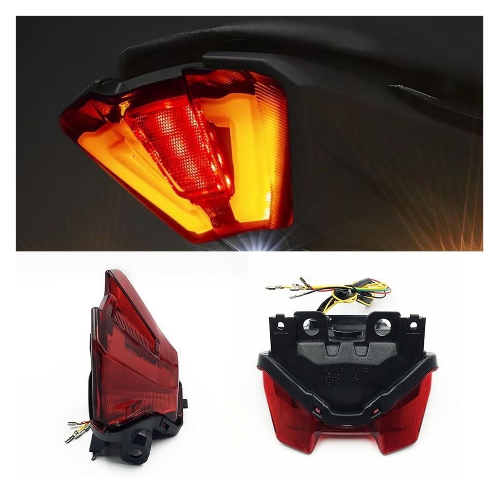 Para Yamaha Para MT-07 2018-2023 Motocicleta Modificada Piloto Trasero De Freno Intermitente Luces Traseras Integradas Luz Trasera LED Moto Intermitentes Indicadores | Color2