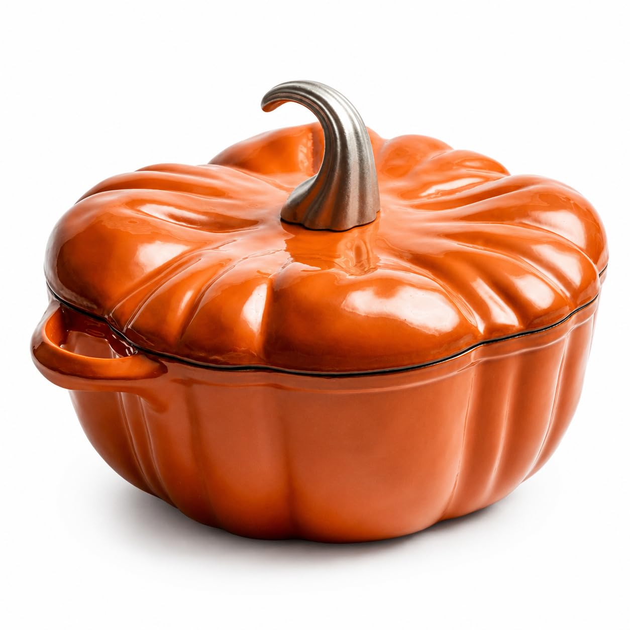 Cocotte en fonte émaillée créative en forme de citrouille avec couvercle, casserole antiadhésive, casserole à soupe profonde, plaques à induction et four