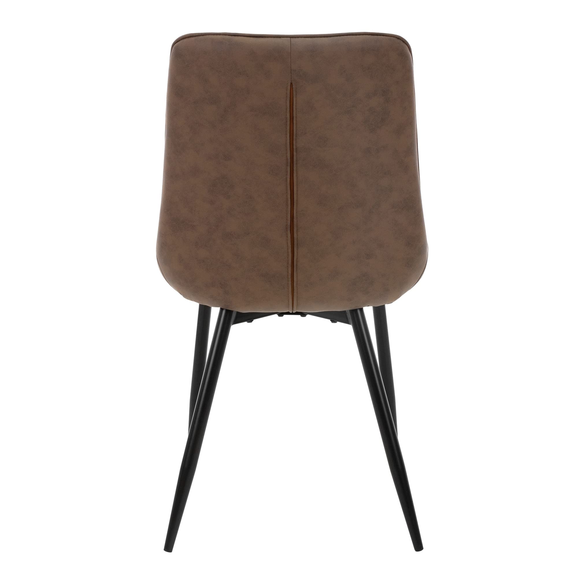 ML-Design Set di 2 Sedie per Sala da Pranzo Marrone con Schienale Sedia per Cucina con Rivestimento in Ecopelle Imbottita Gambe in Metallo Sedia Salotto Soggiorno Materiale Traspirante e Morbido