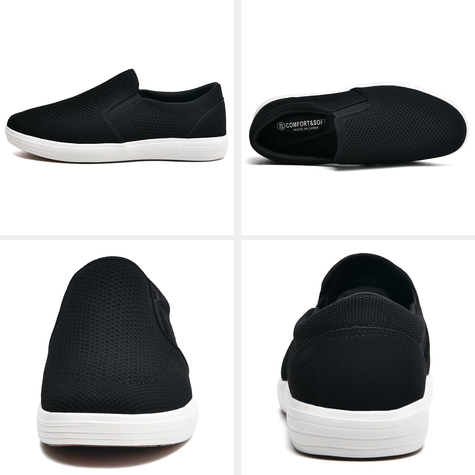 Puxowe Mocassins Slip-on pour Hommes Baskets en Maille Respirantes et Confortables Chaussures de Marche Légères et Décontractées