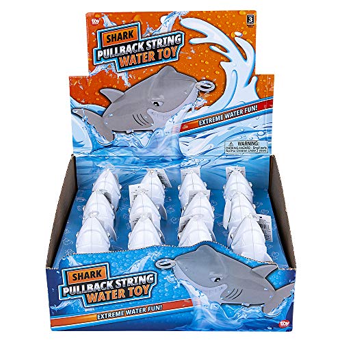 Mozlly Shark Pullback String Water Toy Fun Bath Time Motorized Moving Nautical Animal Summer Party Favor Treat Loot Bag Filler Swimming Pool Kiddie Playset For Babies, Toddlers, Kids - 5.5", 3Pcs/Set #TOP4