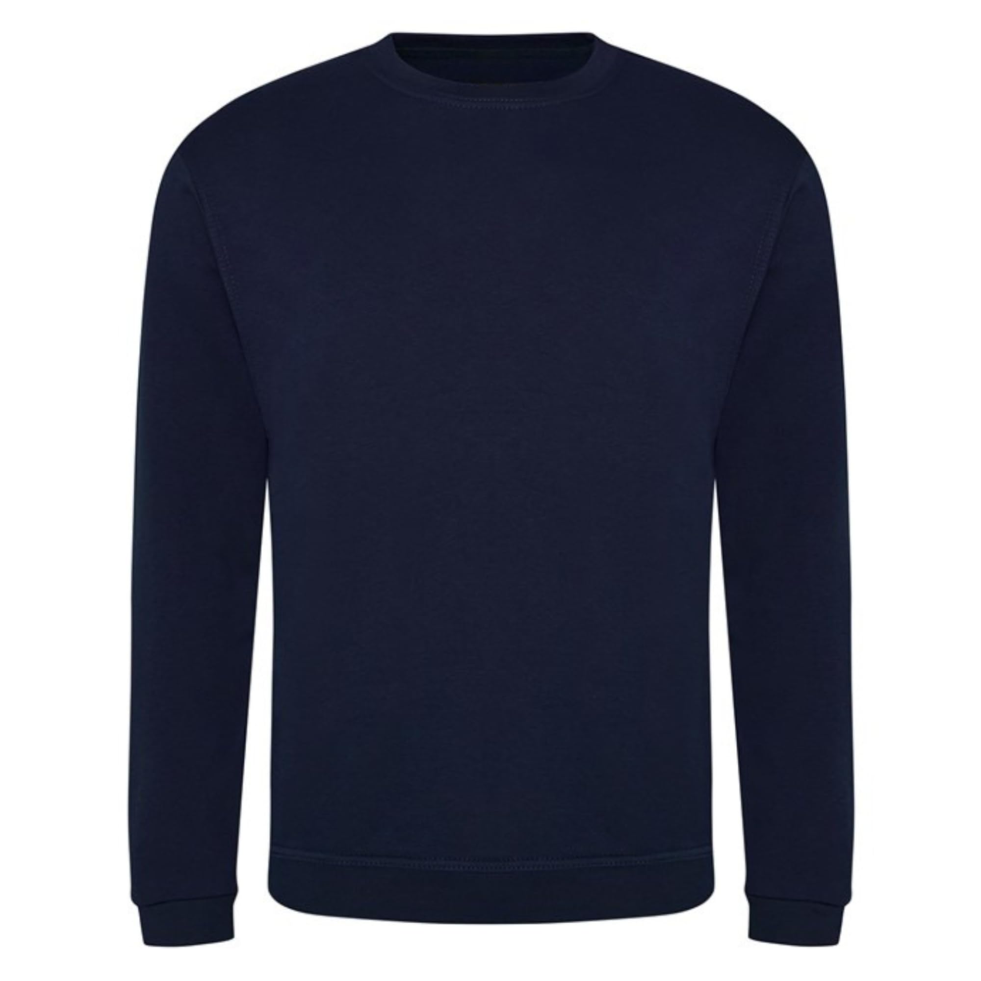 Aremie Mens Sweatshirt, Round Neck Sweat Top, Plain Casual Pullover Jumper - Navy Blue Large