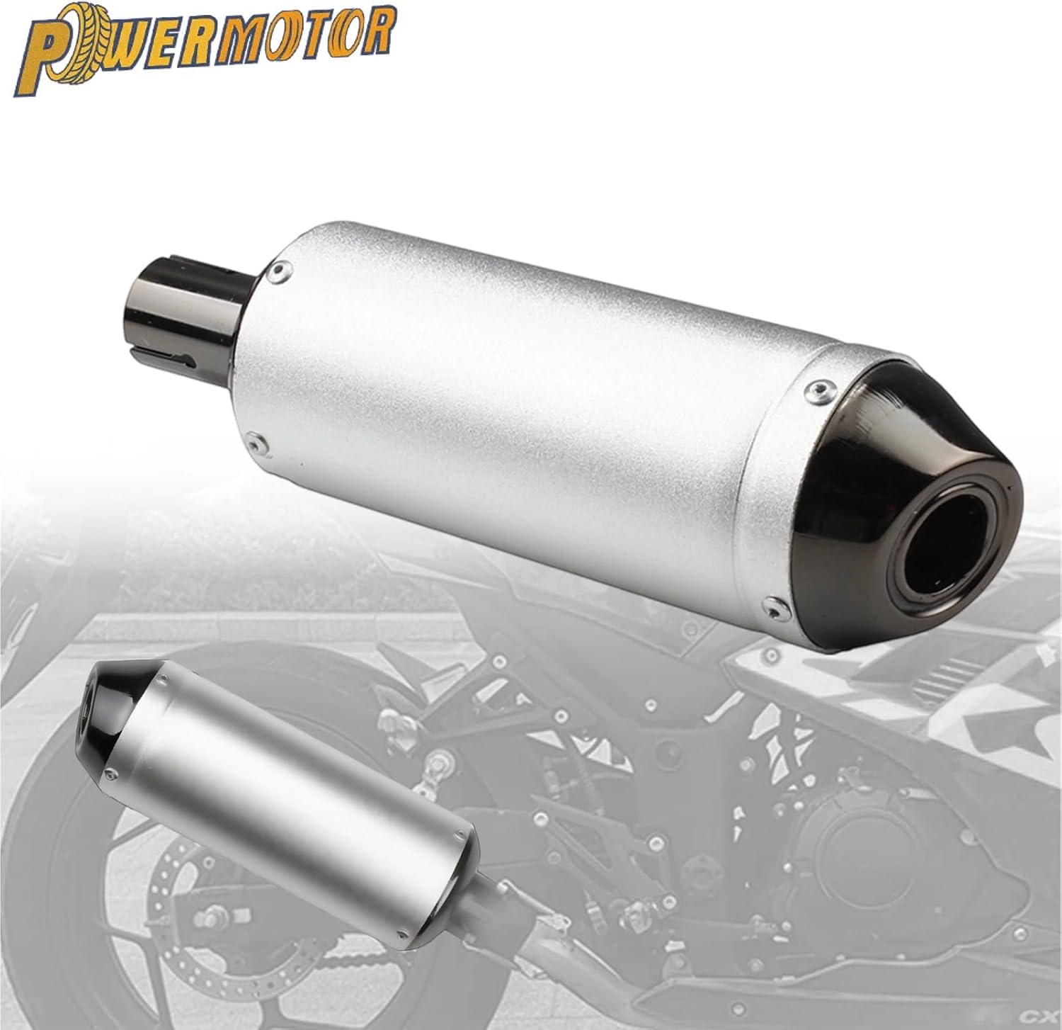 1pcs Motorcycle Muffler Systems Silencer Dirt Pit Bike 125cc 150cc Motorbike 28mm ATV Scooter Motocross Exhaust Pipe Parts(Black)