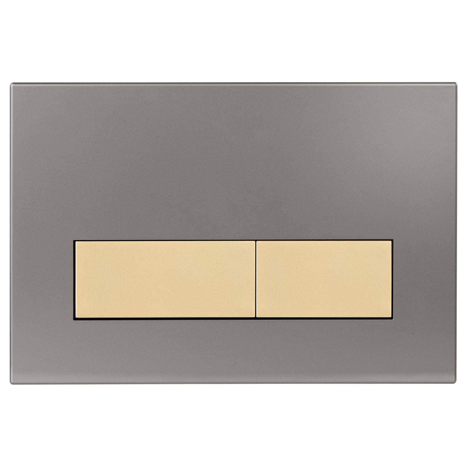 Mendorio Toilet Control Plate, Compatible with Geberit Sigma, UP300 and UP320, with Double Flush Equipped with a Set of Hunting Levers and Installation Frame (Matte Dark Grey & Matt Gold Button) — image 1