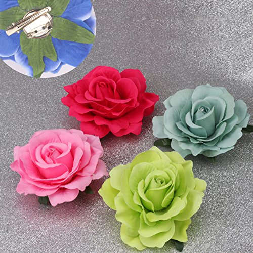 Cubaco Rose Hair Clips For Women, 15 Packs Vintage Hair Flower Brooch Pin Boho Hair Clip Flower Hair Accessories #TOP7