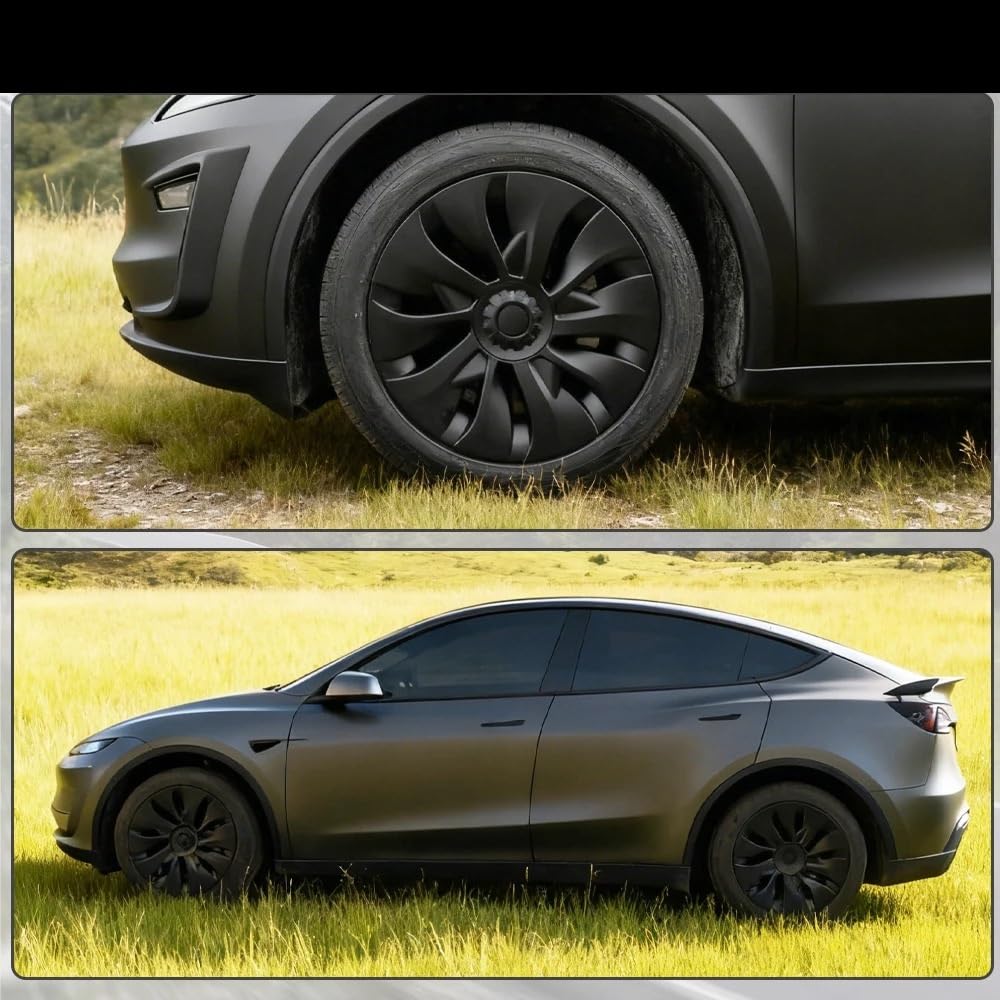 Lot de 4 enjoliveurs de Rechange en Forme de Fleur de Cerisier Compatible with Tesla Model Y Juniper 19" - Enjoliveurs de Roue Automobile 2025+