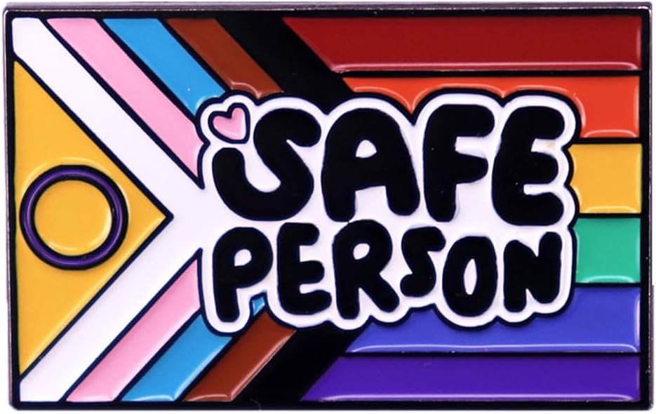 Rainbow Flag Brooch You Are Safe With Me Brooch Safe Person Words Pin Pride Lapel Pins For Backpacks Badges Decor Accessories Jewelry Gift Nurse Doctor Medical Students Rainbow Lapel Pin