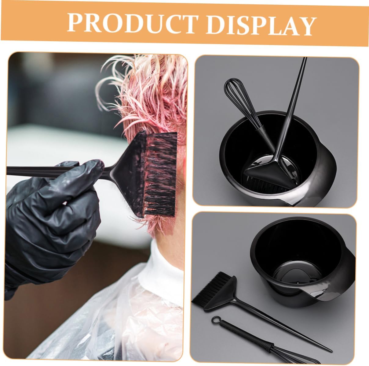 Hair Dye Bowls ，Hair Mixing Bowl Coloring Brush Stirring Rod Dyeing Tools Kit Salon Quality Diy Easy