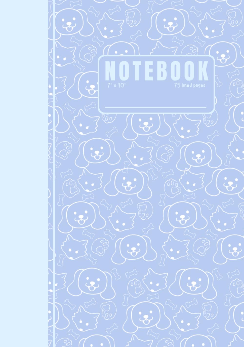 Cahier ligné chiot mignon contre les pages cornées à l'école