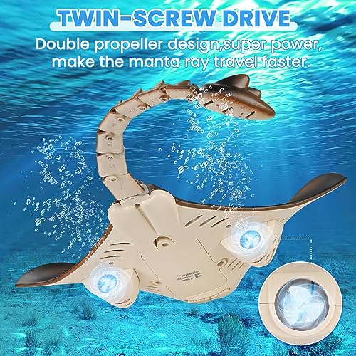 Image of YOTOY Remote Control Shark Toys for Kids Age 6-12 Years, Shark Pool Toys, RC SharkRemote Control Shark for Pool, Shark Toys for Boys 6-12, RC Boat for Pool, Manta Ray Toy, Gift for 6 7 8-12 Kids