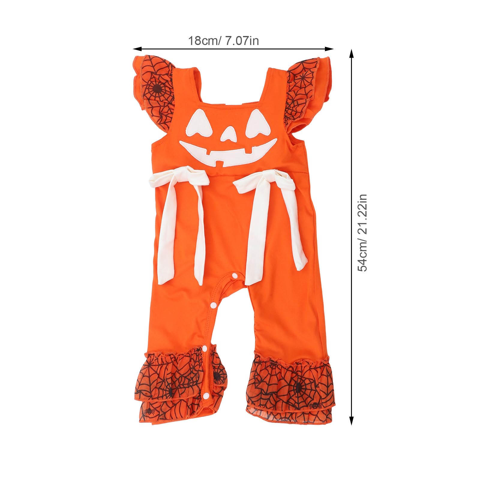 Healeved 5 Pezzi Tutina Neonata senza Maniche Design Zucca Arancione, Materiale Cotone Misto Traspirante, per Halloween e Riunioni Festive