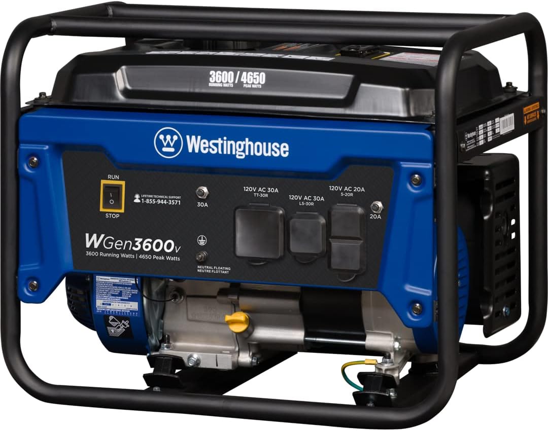 Westinghouse 4650 Watt Portable Generator, RV Ready 30A Outlet, Gas Powered, CARB Compliant : Everything Else
