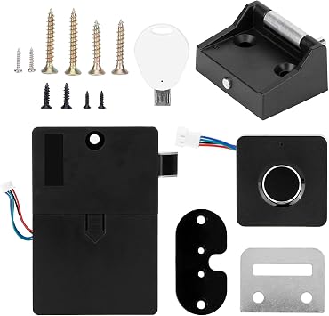 Fingerprint Cabinet Lock, Drawer Fingerprint Locks Lock Smart Biometric Cabinet Keyless Hidden File Drawer Wardrobe USB Rechargeable DIY Furniture