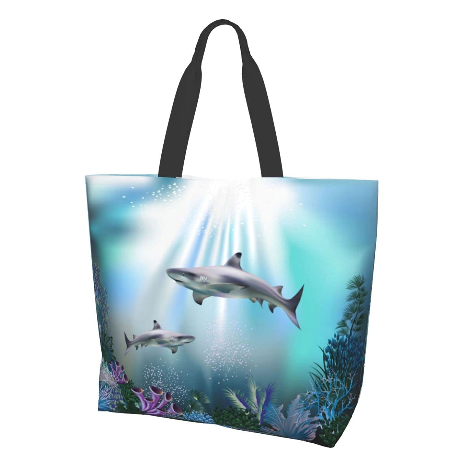 B TREECompass Canvas Tote Bag Women Casual Shoulder Bags for Shopping Grocery Large Handbag