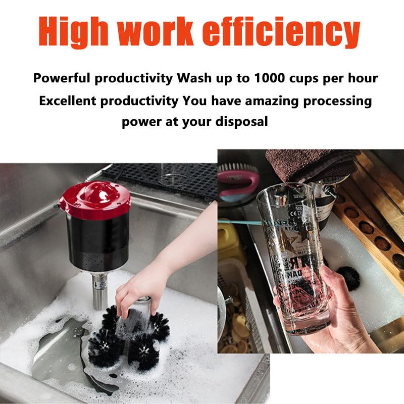 Lavavasos eléctrico con 5 cepillos para Tazas Lavavasos eléctrico Máquina de Limpieza de Vidrio automática Comercial para Uso doméstico para Copas de Vino, Cerveza, borgoña y Brandy