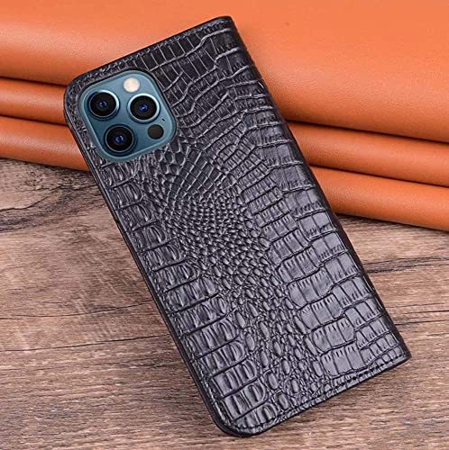 Housse de téléphone à rabat en cuir iPhone 12 Pro Max GUMMMY étui résistant chocs marron 6.7