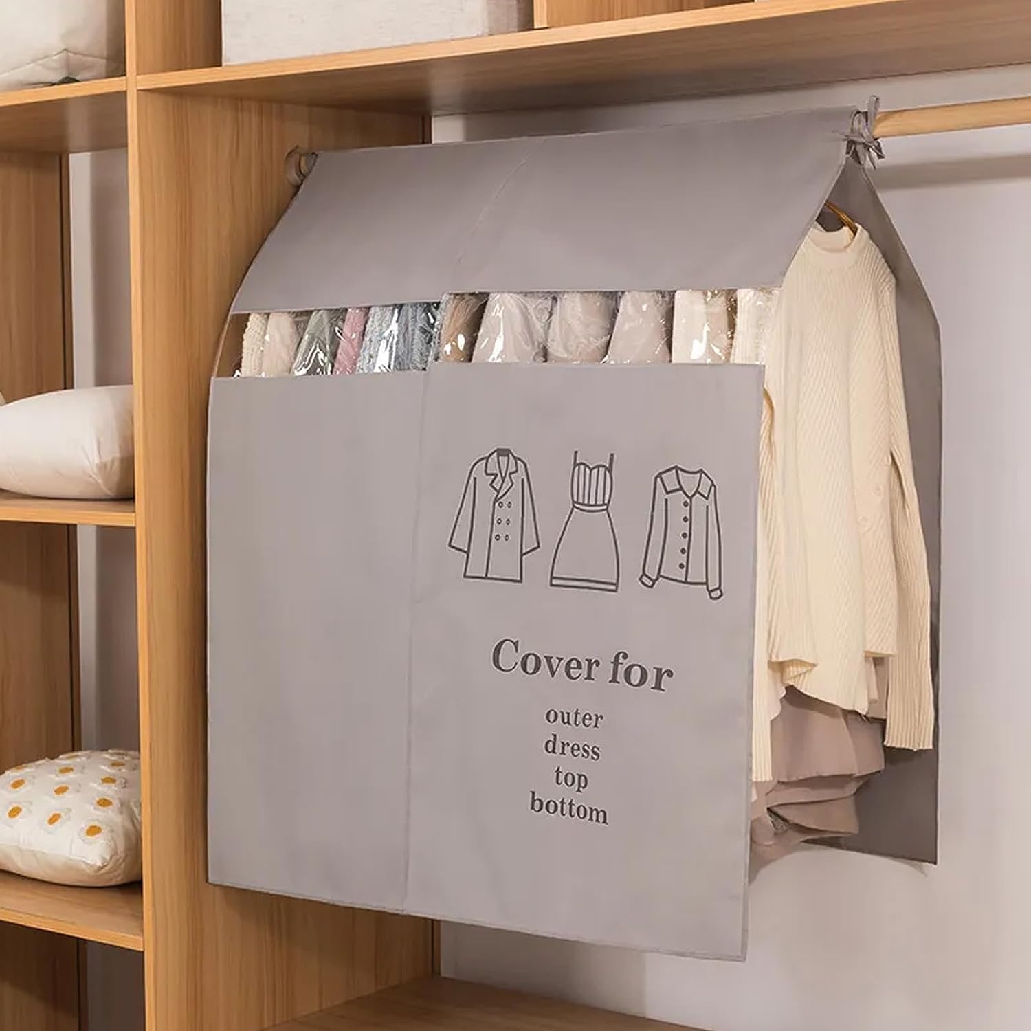 Funda Antipolvo para Ropa, Bolsas de Ropa a Prueba de polillas para Colgar Ropa, Funda para Perchero para Chaqueta, Abrigo, Traje,Púrpura,110 * 120CM