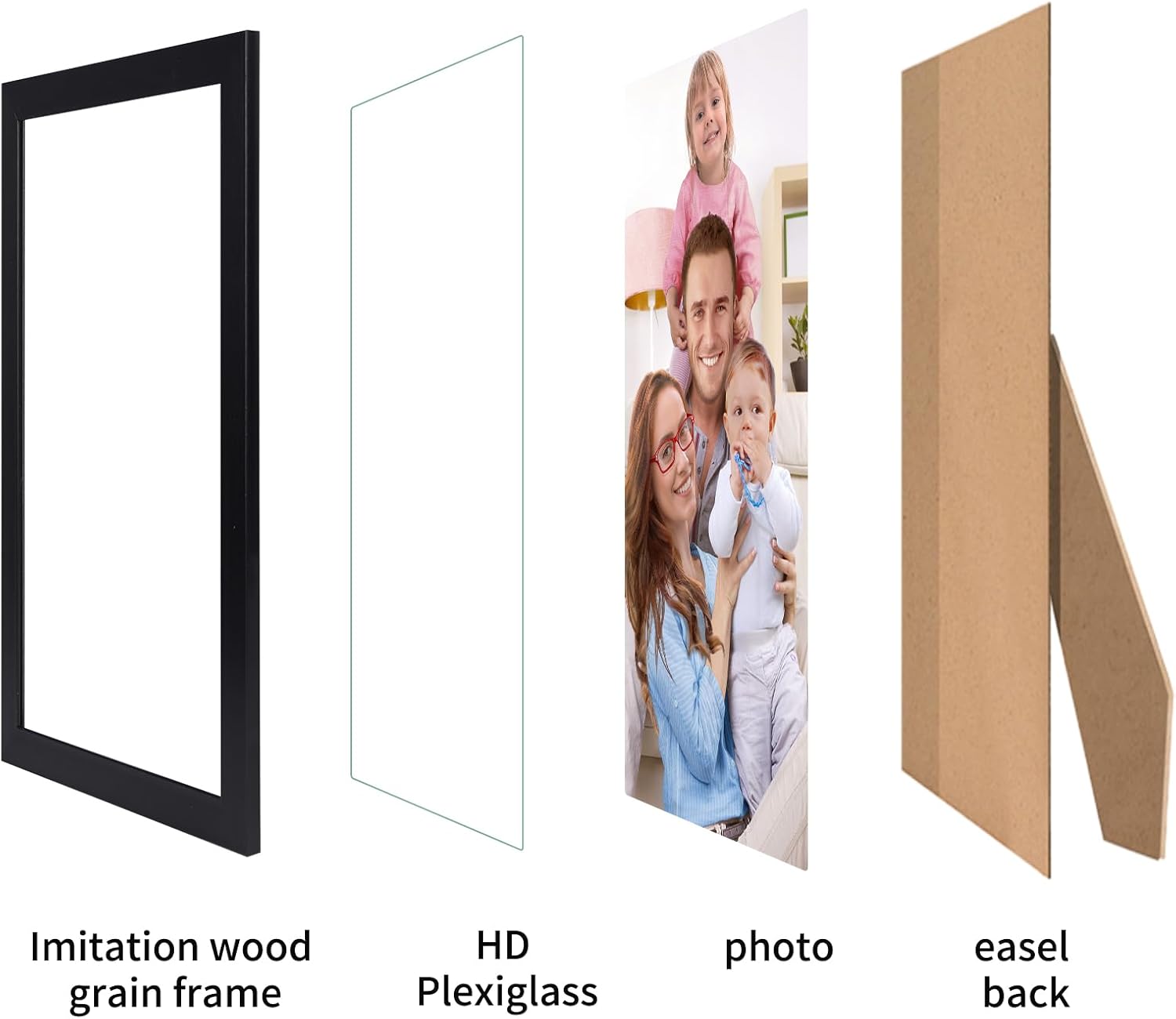 Giftgarden 8.5x14 Picture Frame Black, Multi 8.5 x 14 Photo Frames Bulk for Wall or Tabletop Display, 12 Pack