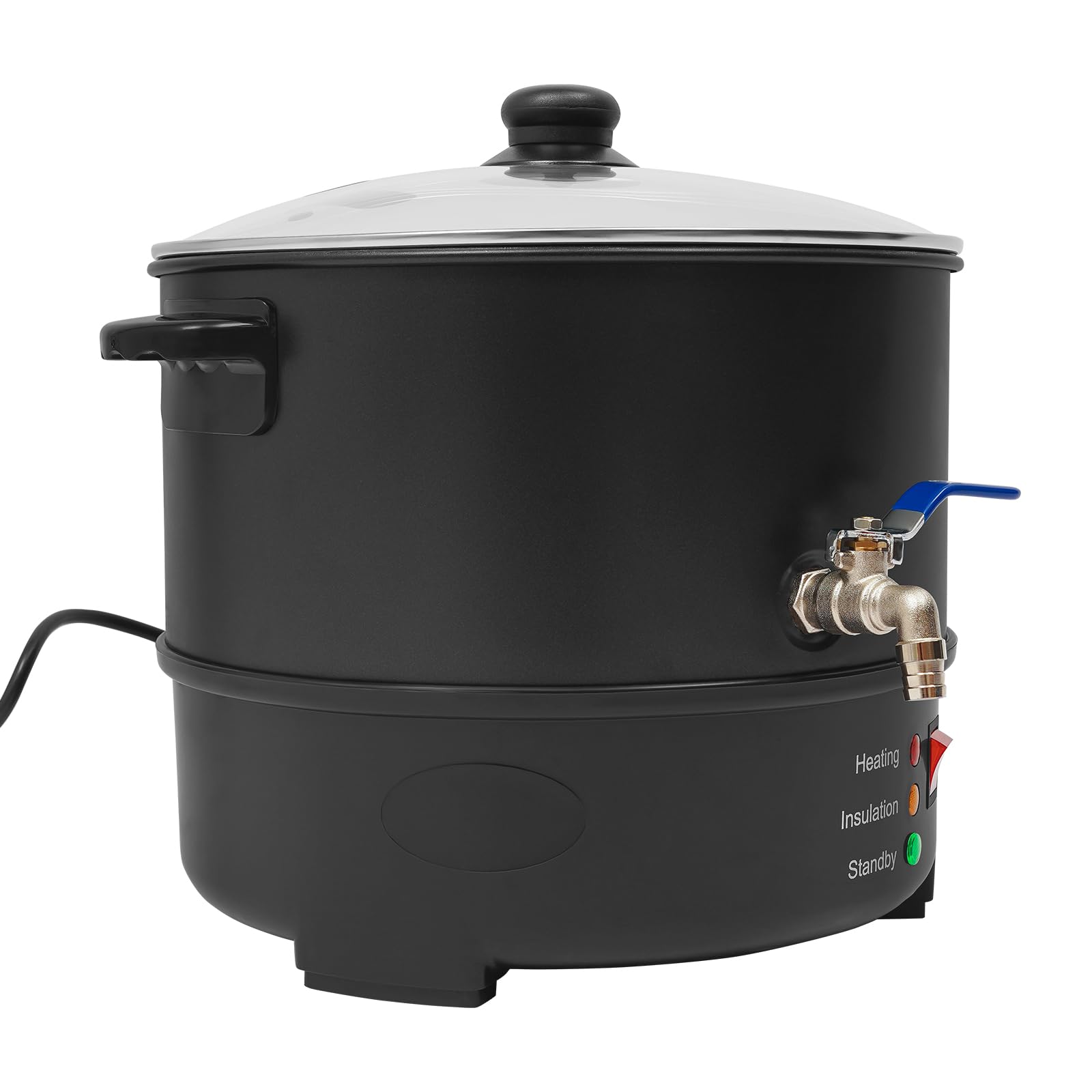 Elektryczny garnek do topienia wosku, 8 l, 1000 W, ze stali nierdzewnej, z łyżką do mieszania i pokrywką, regulacja temperatury od 30 do 100°C do produkcji świec DIY