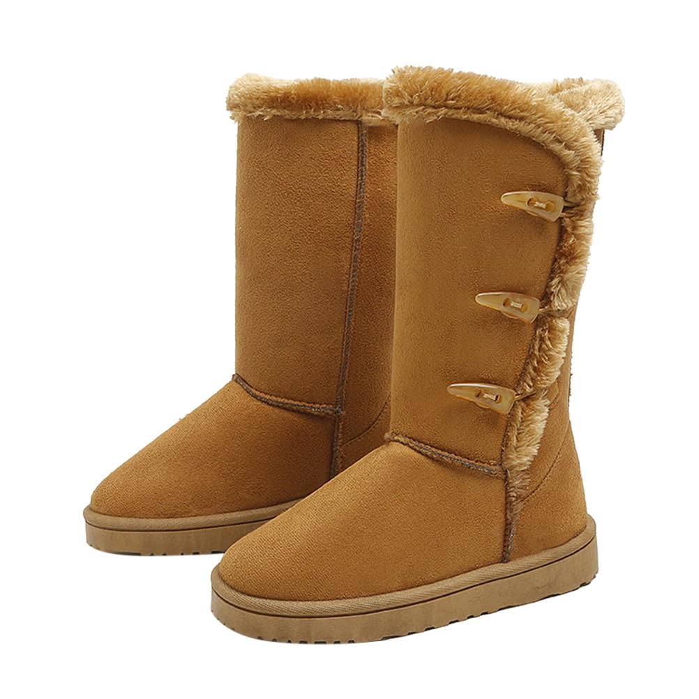 Minetom Stivali Invernali Donna In Camoscio Rosso Natale - Foderati Caldi, Con Tacco Grosso E Suola Antiscivolo, Stivaletti Da Neve Con Zip