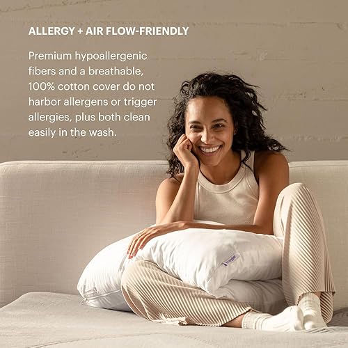 Miniatura 4 de Purple TwinCloud Almohada tamaño King, soporte ajustable suave o firme, funda de algodón reversible, perfecta para personas que duermen de lado