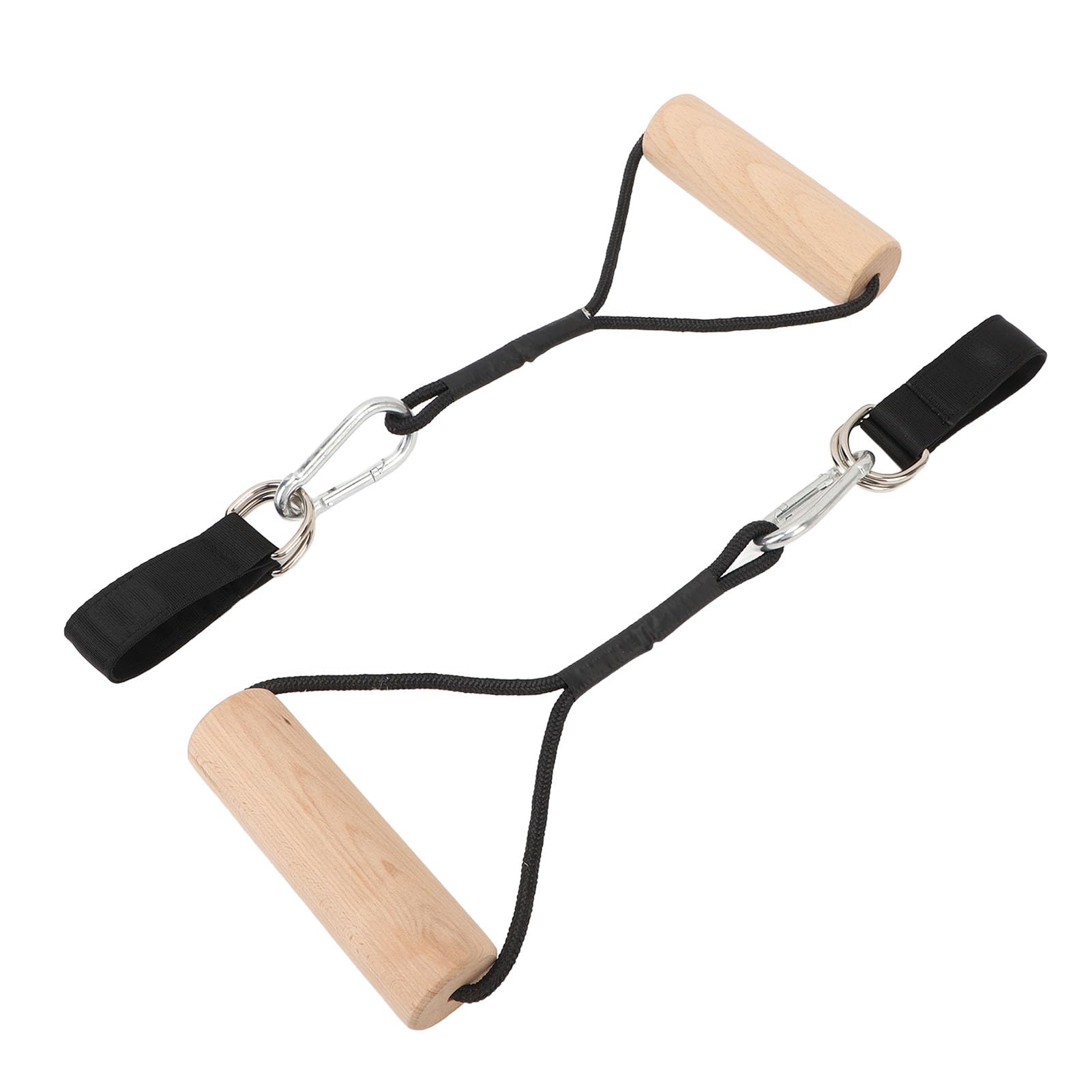 POENVFPO Anillos de Gimnasia de Madera, Asas Portátiles para Entrenamiento de Fuerza de Brazos y Desarrollo Muscular, con Bolsa de Almacenamiento para Gimnasio en Casa Al Aire