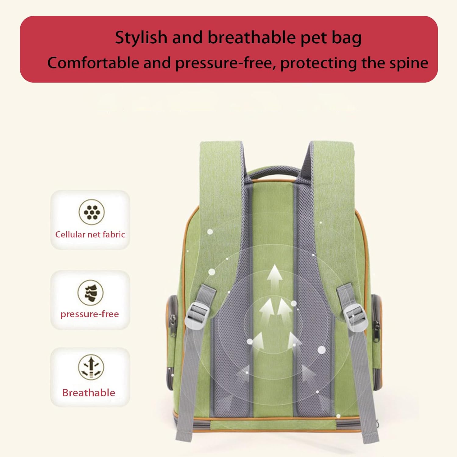 Cat Backpack Carrier, Breathable Cat Carrier Large Space Bubble Pet Backpack for Small Dog and Large cat up to 18lbs, Transparent & Foldable Pet Carrier for Travel Hiking (Green)