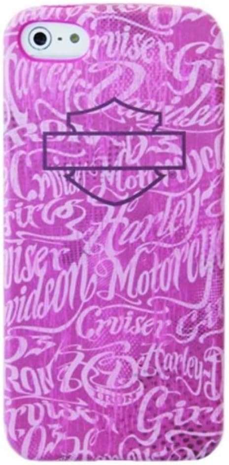 Harley-Davidson iPhone 5/5s Shell Printed TPU Pink with White Script Case 07616