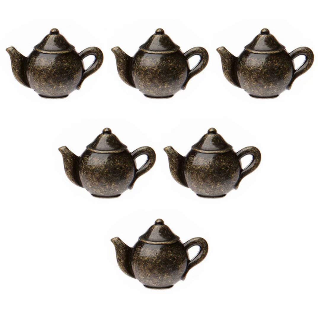 Creatwls 6 pcs Antique Teapot Door Knobs Drawer Pull Cupboard Door Handles Dresser Handle Kitchen Furniture Fitting Handles Cabinet Door Knob