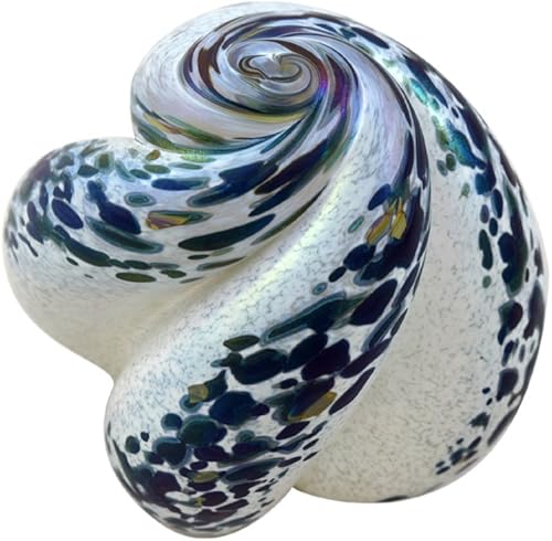 Miniatura 4 de Escultura de pisapapeles de vidrio soplado remolino náutico hecho en Estados Unidos (rubor rosa)