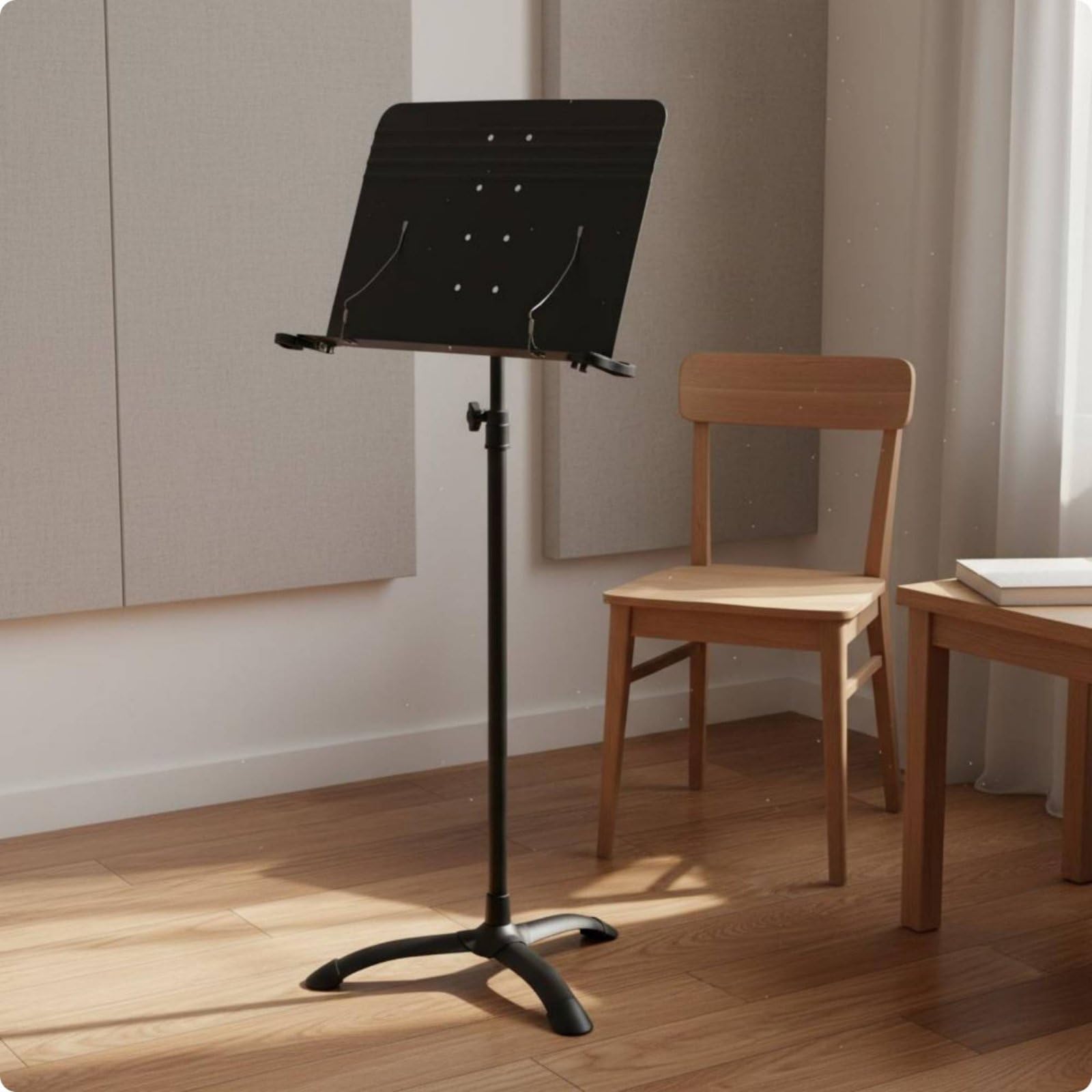 F Fityle Atril de Partituras Plegable Ajustable Soporte de Música Atril Portátil Base de Trípode Estable Materiales de Hierro y Goma Adecuado para Ensayo Clases Escenario Práctica en Casa, Blanco
