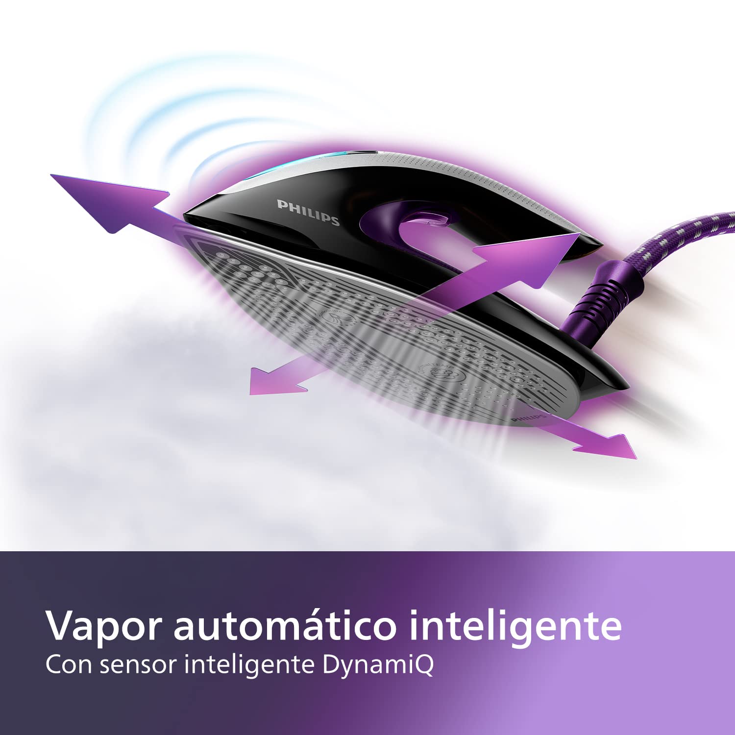Philips PerfectCare Elite Plus Centro de Planchado a Vapor – Golpe de Vapor de hasta 550 g, OptimalTEMP, Vapor Silencioso, Depósito 1,8 L, Easy De-Calc, Liviana, Sin Riesgo de Quemaduras (GC9675/80)