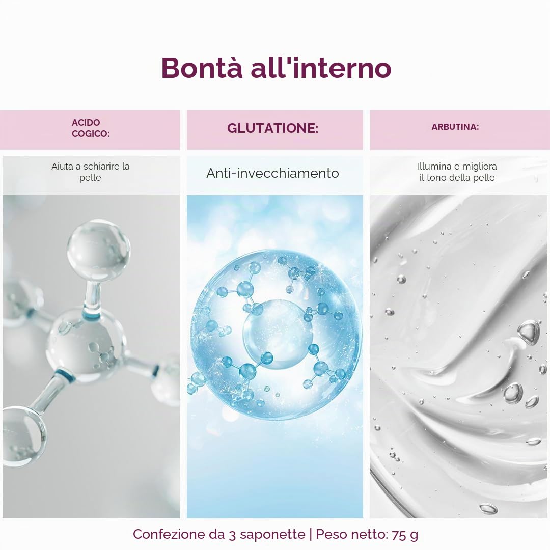 Kozicare - Sapone sbiancante per la pelle, 75 g (confezione da 3)