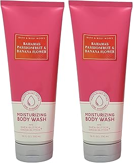 Bath and Body Works Gift Set of 2 - 10 Ounce Moisturizing Body Wash - (Bahamas Passionfruit & Banana Flower)