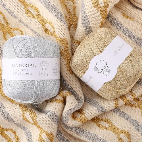 Image of 80g Sparkle Silver Lurex Thread Shining Yarn, Metallic Crochet Thread Yarn for Crocheting, Sparkle Metallic for Knitting Clothes, Car Charm, Keychain Charm(Purple)