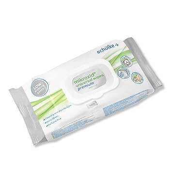 Schulke Mikrozid Universal Wipes | Rapid Cleaning and Disinfection wipes Impregnated with a Low-Alcoholic solution | pack of 100?s | size 20x20 cm