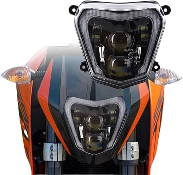 GKALSUEGE Headlight Headlamp Compatible With KTM Duke 690 R 690R 2012-2016 2017 2018 2019 E24 E-mark Motorcycle Head Light Lamp H4 Bulb with DRL