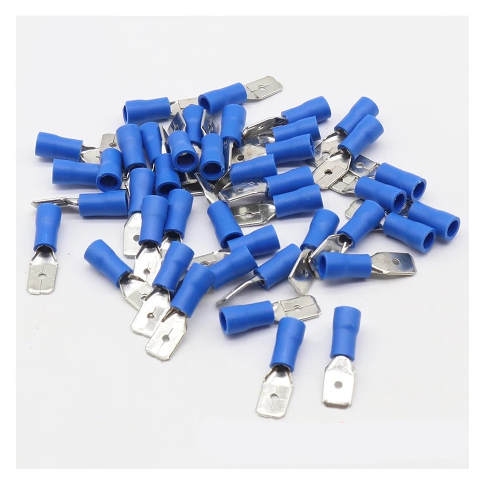 REIUAFWYGV MDD2-250 MDD2.5-250 male Insulated Spade Quick Connector Terminals Crimp Terminal AWG 100PCS/Pack MDD