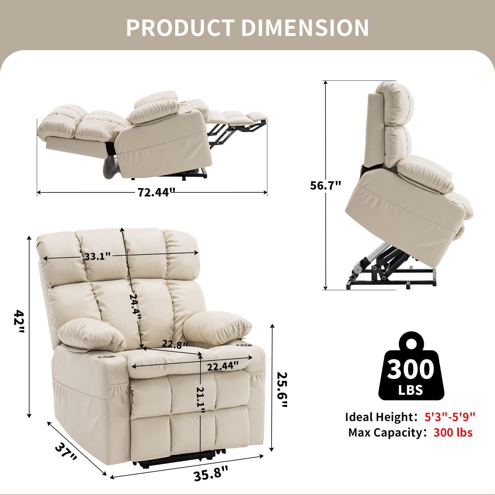 Amazon.com: Zuacs Power Dual Motor Lift Recliner Chair with