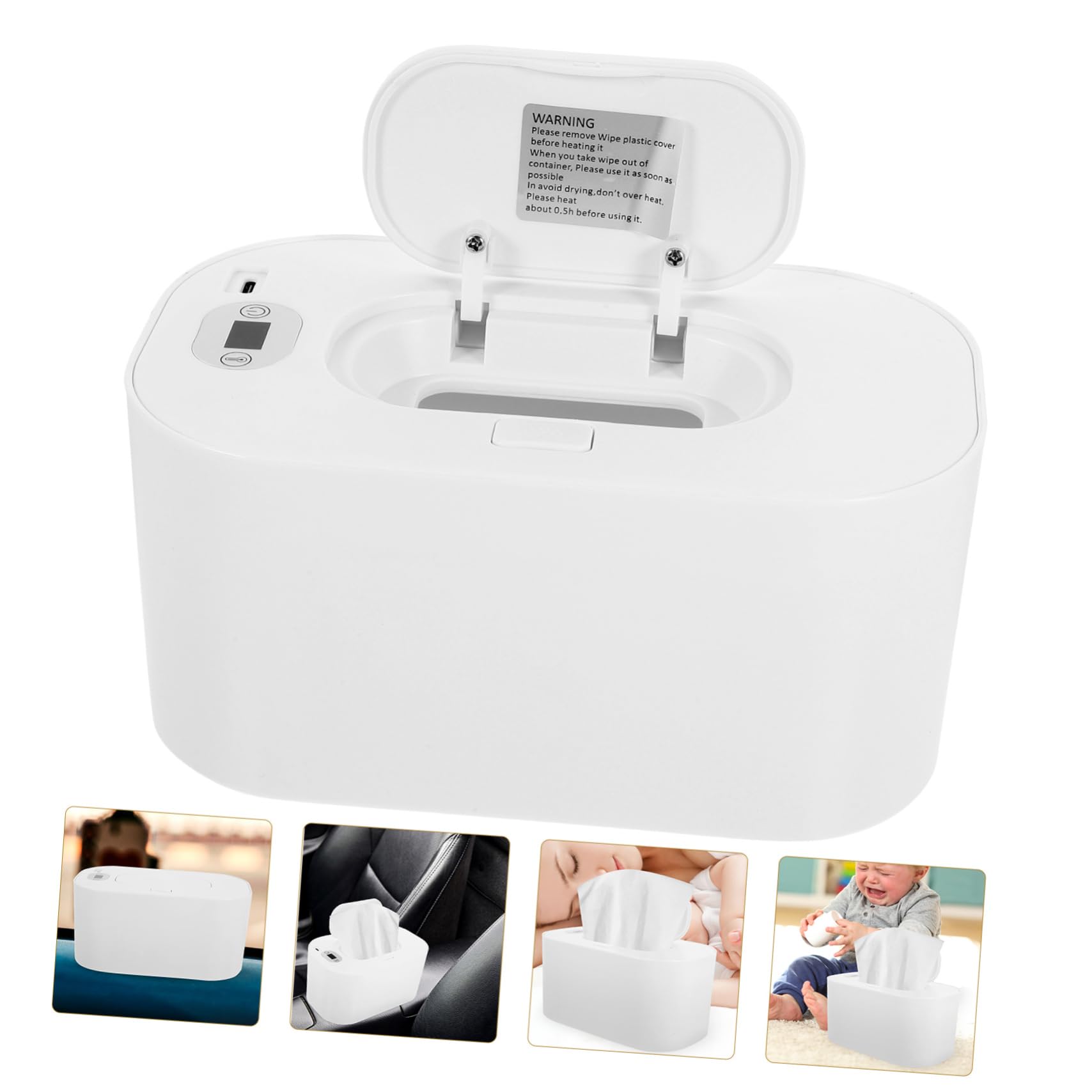 Cabilock Calentador De Toallitas Húmedas Usb Calentador De Toallitas Para Bebés Para Viajes Coche Dispensador Portátil De Pañuelos