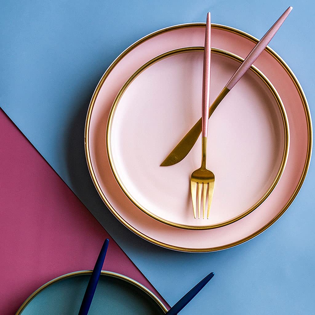 Piatti da Porzione per Brunch Placca da pranzo in ceramica da 10,12 pollici Elegante piastra dessert rotonda opaco for insalata di pasta bistecca e suisishi, lavastoviglie a microonde cassaforte Per A